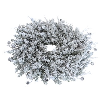 Wianek z oszronionej jodły śr 50cm