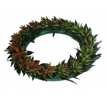 Wianek z sukulentów zielono-pom śr 35cm