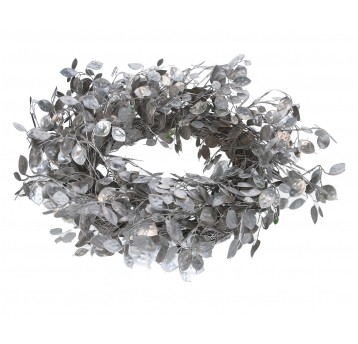 Wianek złoty z liśćmi eukaliptusa śr 50cm