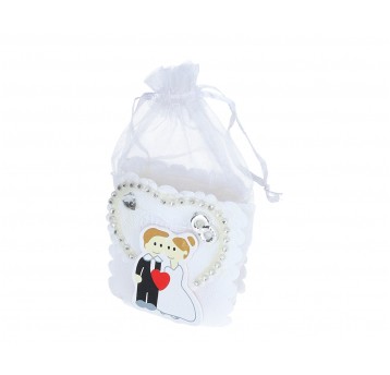 Woreczki ślubne z organzy h 14cm l 7,5cm