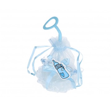 Woreczki z organzy niebies.1szt=worecz.h9cm d5,5cm