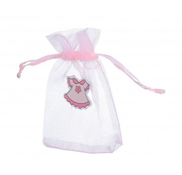 Woreczki z organzy róż 1op.zb=100szt.11cm/8,5cm