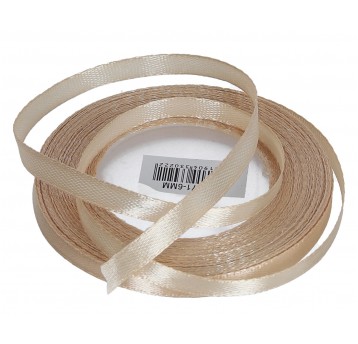 Wstązka atlasowa bezowa 6mm/25y