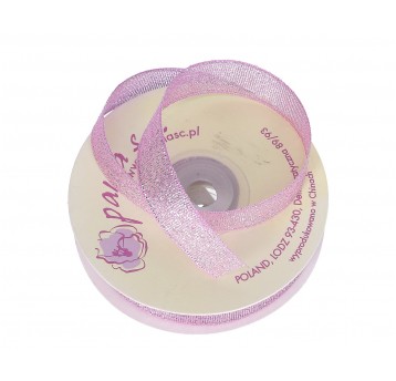 Wstążka filoetowa z brokatem 1,5 cm x 23m