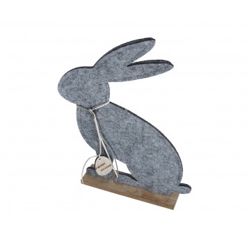 Zając szary na podstawce h 31cm l 18cm