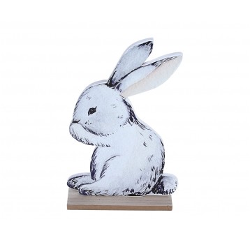 Zajączek biały na podstawce 25cm/15cm