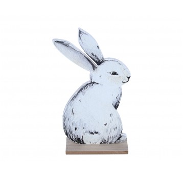 Zajączek biały na podstawce 27cm/13cm