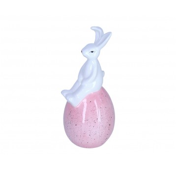 Zajączek na jajku wielkanocym śr 8cm/19cm