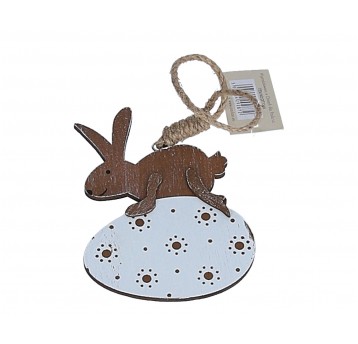 Zajączek na jajku zawieszka 12cm/9,2cm