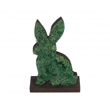 Zajączek pokryty zielonym mchem 22cm/14cm