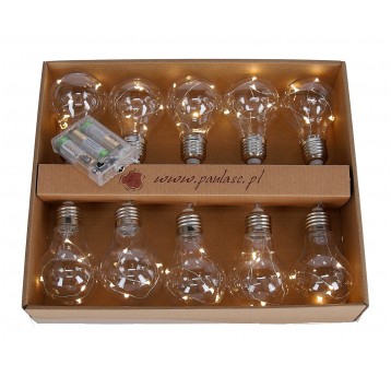 Zarówki-ledy s/10 żarów=l 10cm d 6cm WW ciepłe