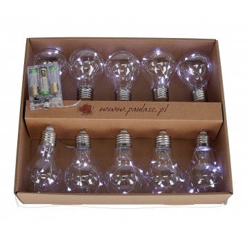 Zarówki -ledy s/10 żarów= l 10cm d6cm W zimne