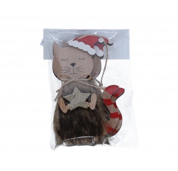 Zawieszka kotek w futerku z gwiazdką 15cm/7cm