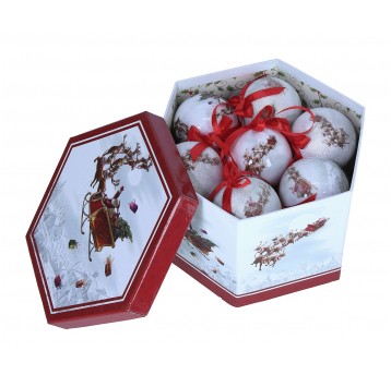 Zawieszki bombki śr 7cm mix kol. op=14szt