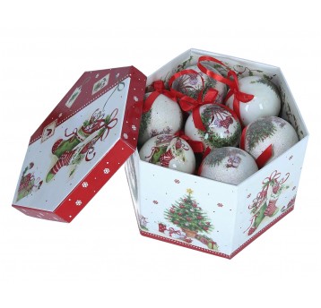 Zawieszki bombki śr 7cm mix kol. op=14szt